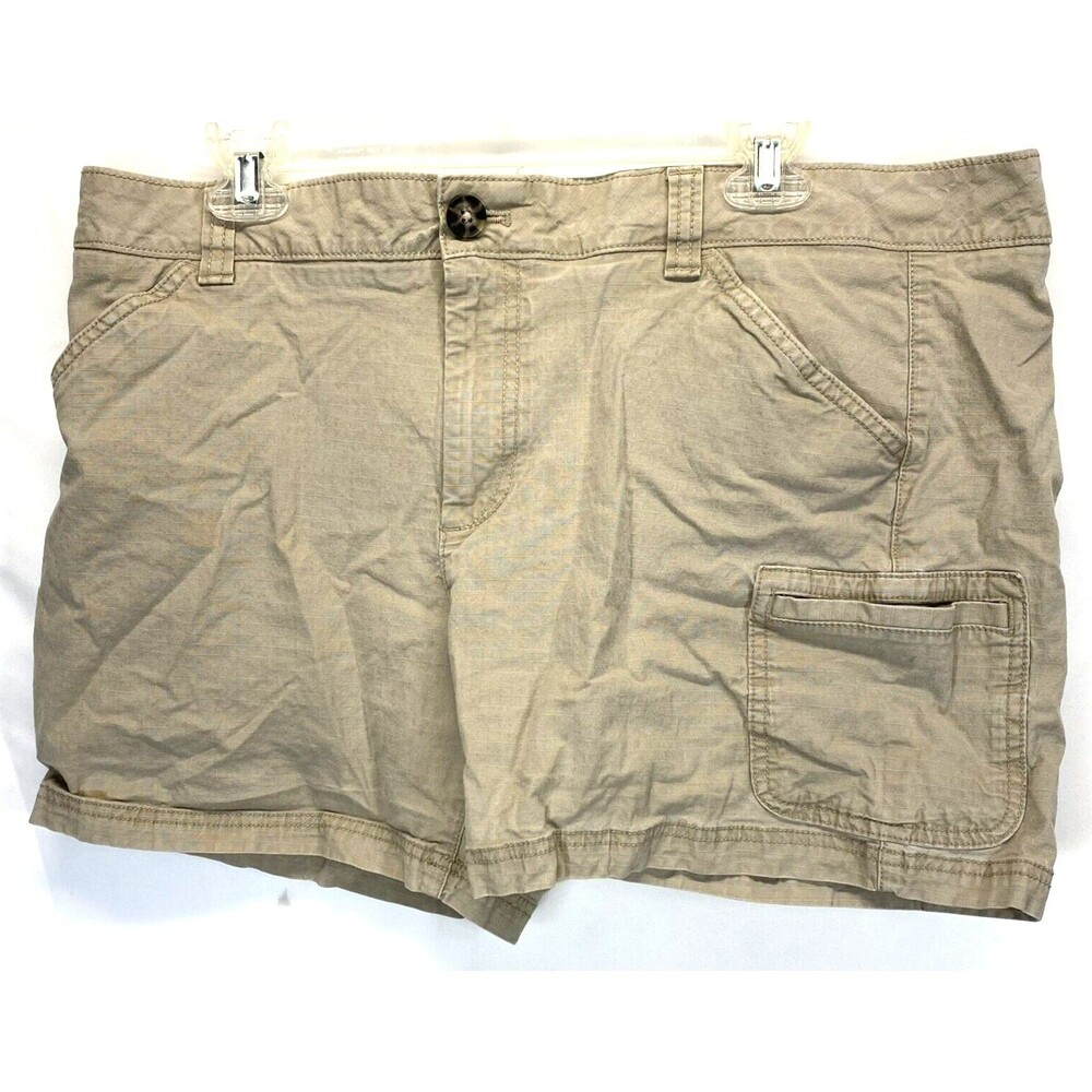 Eddie Bauer Shorts Womens Size 18 Khaki Tactical Cargo Outdoor Hiking Stretch